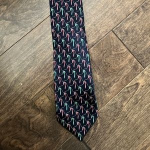 Holidays Navy Blue Tie  Foil Candy Canes Christmas Red Green